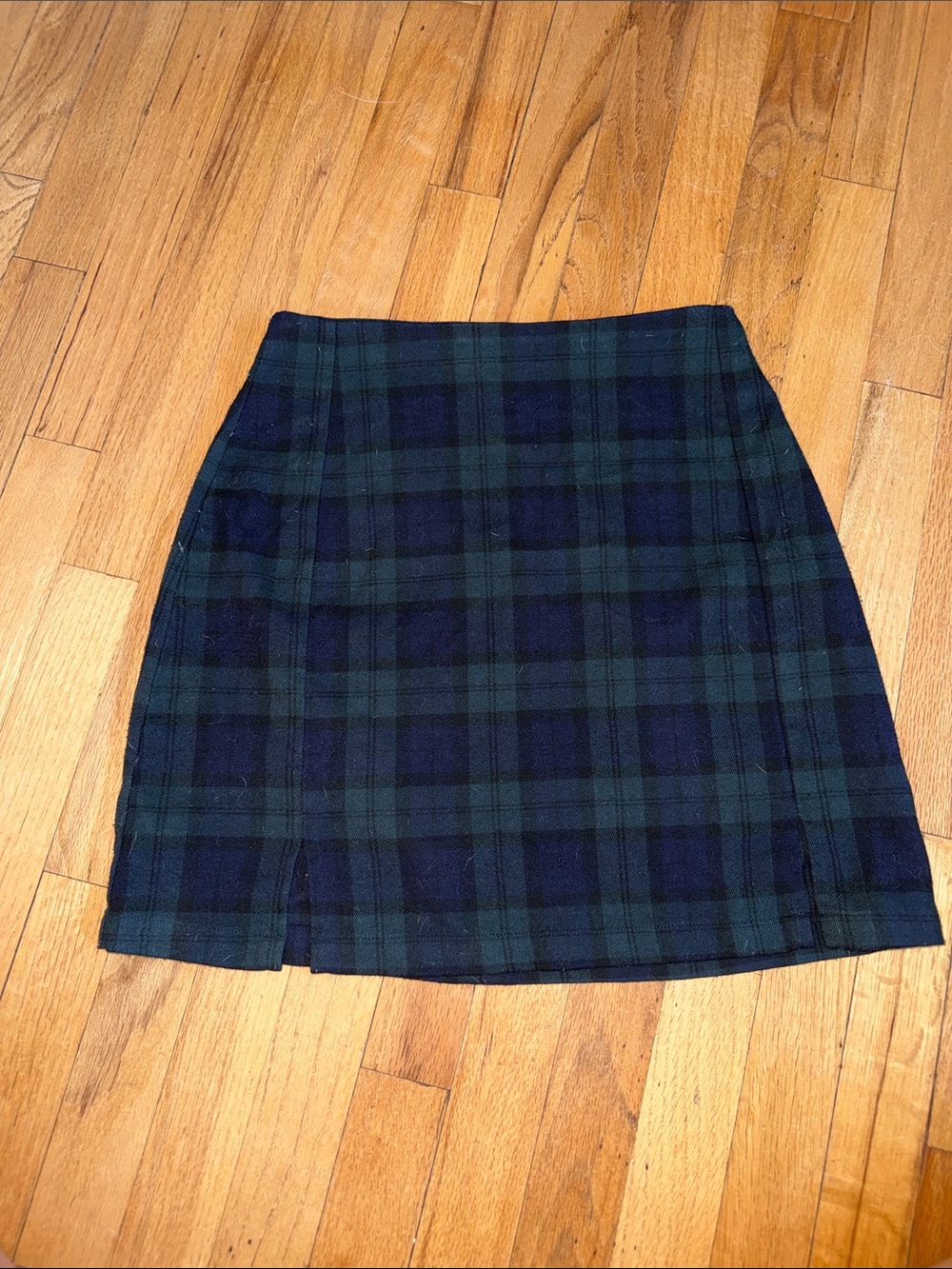 Brandy Melville Blackwatch Plaid Mini Skirt - Navy & Dark Green